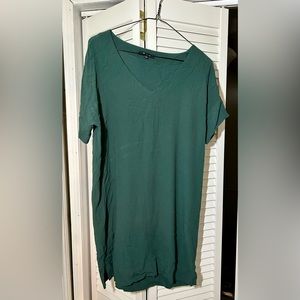 MADEWELL Short Sleeve Shirt Stretch V-Neck Viscose Soft Women’s Small Green